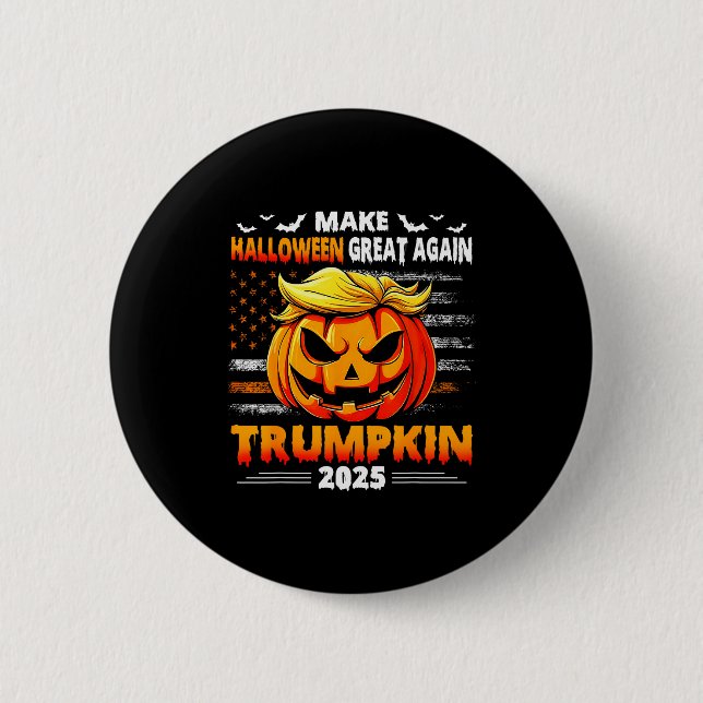 Trumpkin 2025 Usa Make Halloween Great Again Funny Button (Vorderseite)