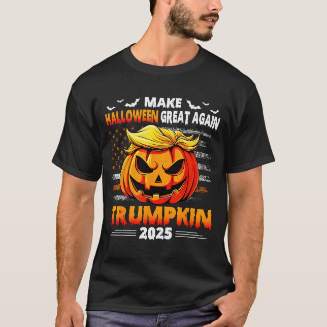 Trumpkin 2025 Usa Make Halloween Great Again Funny T-Shirt (Vorderseite)