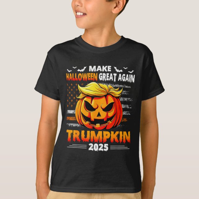 Trumpkin 2025 Usa Make Halloween Great Again Funny T-Shirt (Vorderseite)