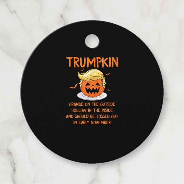 Trumpkin Anti-Halloween-Geschenke Geschenkanhänger (Vorderseite)