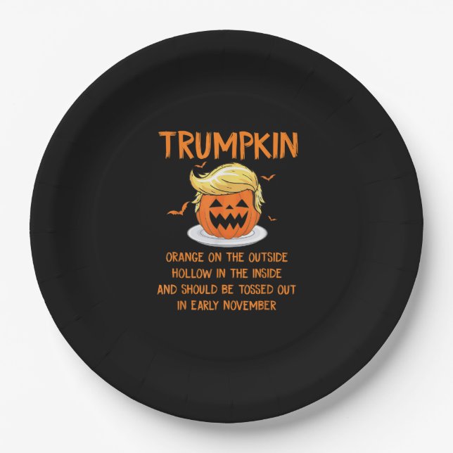 Trumpkin Anti-Halloween-Geschenke Pappteller (Vorderseite)