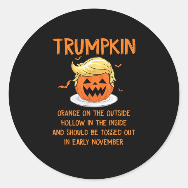 Trumpkin Anti-Halloween-Geschenke Runder Aufkleber (Vorderseite)