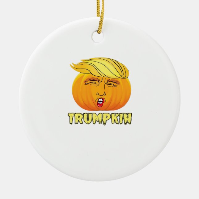 Trumpkin - Beängstigend guter Kürbis Keramik Ornament (Vorne)