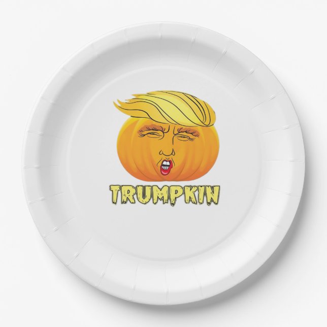 Trumpkin - Beängstigend guter Kürbis Pappteller (Vorderseite)