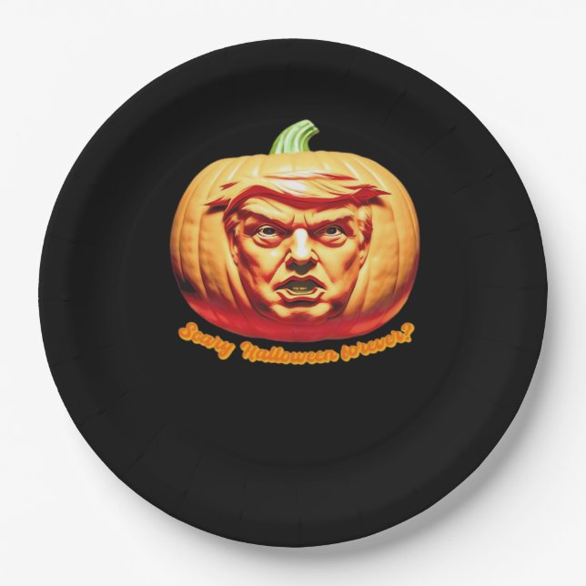 Trumpkin Beängstigend Halloween Pumpkin Best Art D Pappteller (Vorderseite)