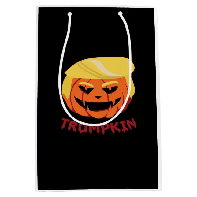 Trumpkin Beängstigendes Halloween-Geschenk Classic Mittlere Geschenktüte (Vorderseite)