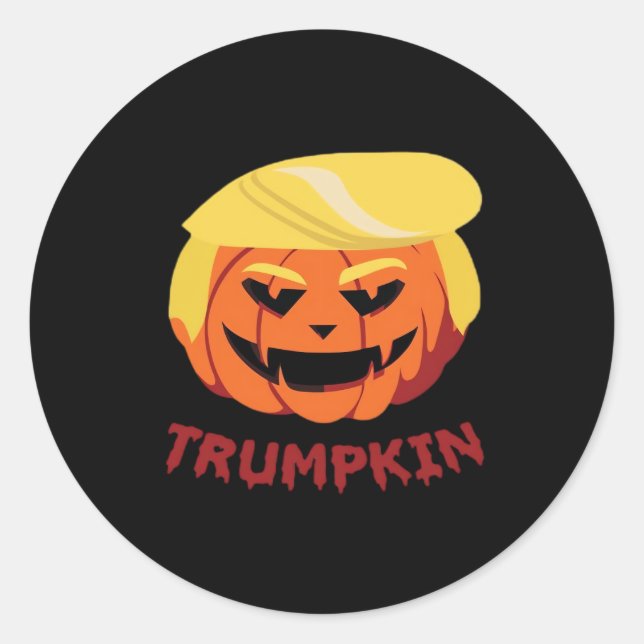 Trumpkin Beängstigendes Halloween-Geschenk Classic Runder Aufkleber (Vorderseite)