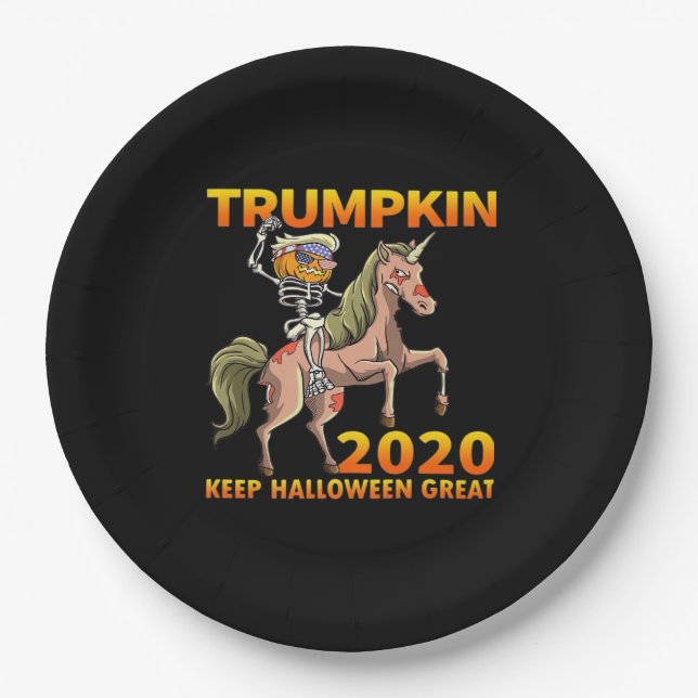 Trumpkin Behielt Halloween Great Pumpkin Pappteller (Vorderseite)