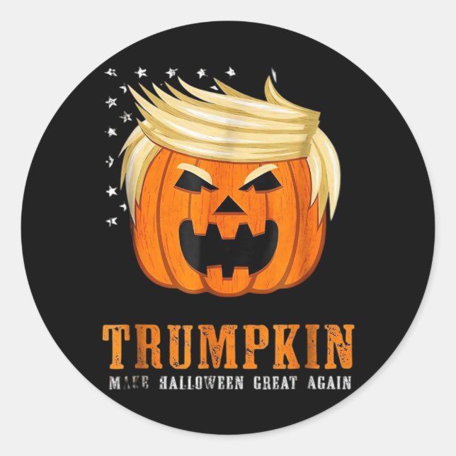Trumpkin - Bestes Halloween-Kostüm Tri-Blend Runder Aufkleber (Vorderseite)