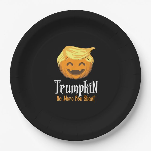 Trumpkin Boo Sheet Funny Halloween Pappteller