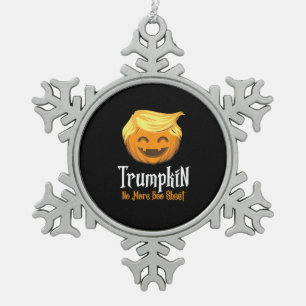 Trumpkin Boo Sheet Funny Halloween Schneeflocken Zinn-Ornament