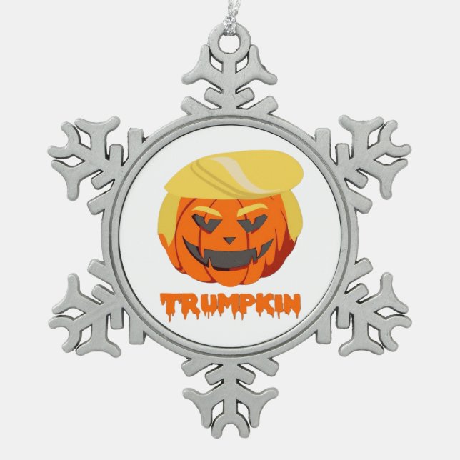 Trumpkin Classic - Der grundlegende Herbst Schneeflocken Zinn-Ornament (Vorderseite)