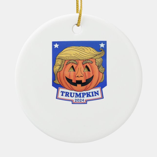 Trumpkin Classic - Funny Halloween Zitat Keramik Ornament (Vorne)