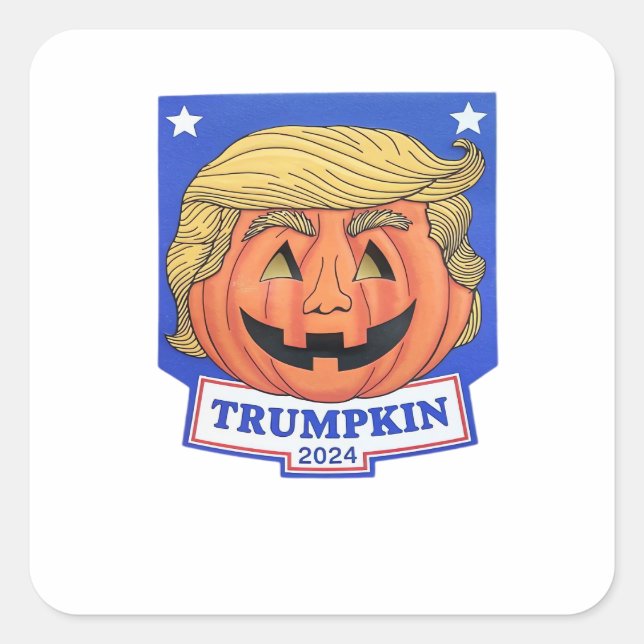 Trumpkin Classic - Funny Halloween Zitat Quadratischer Aufkleber (Vorderseite)