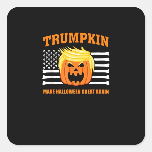 Trumpkin Classic Halloween - Make Halloween Great Quadratischer Aufkleber (Vorderseite)