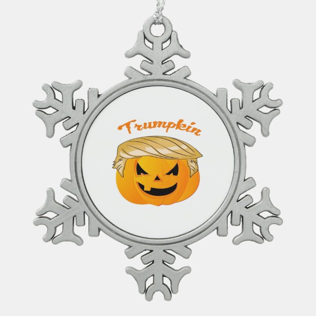 Trumpkin Classic - Politische Parodie Schneeflocken Zinn-Ornament (Vorderseite)
