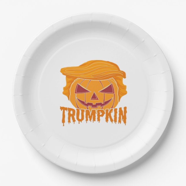 Trumpkin Classic - Pumpkin President Style Pappteller (Vorderseite)