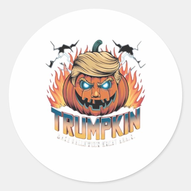 Trumpkin Classic - Spooky Pumpkin Design Runder Aufkleber (Vorderseite)
