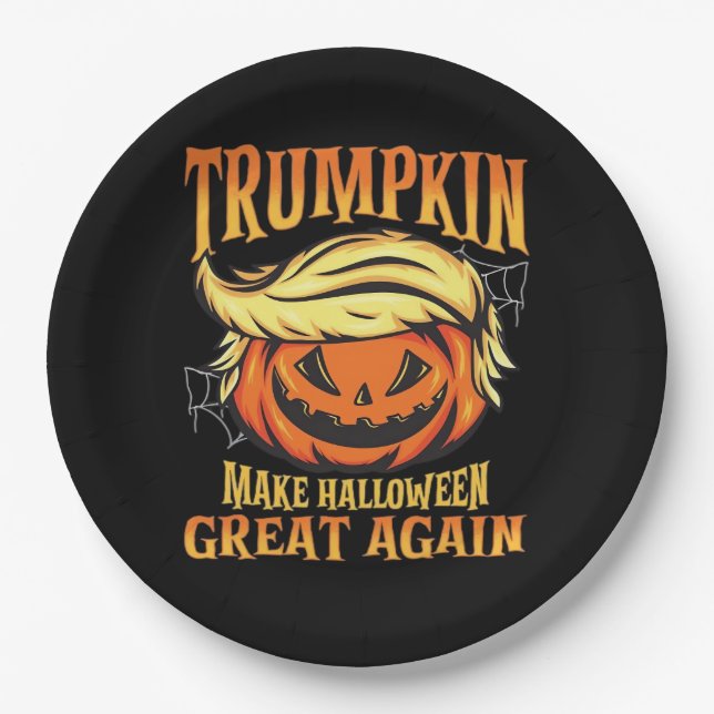 Trumpkin - Donald macht Halloween erneut großartig Pappteller (Vorderseite)