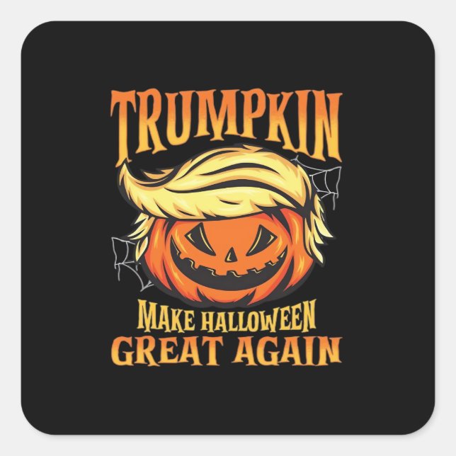 Trumpkin - Donald macht Halloween erneut großartig Quadratischer Aufkleber (Vorderseite)