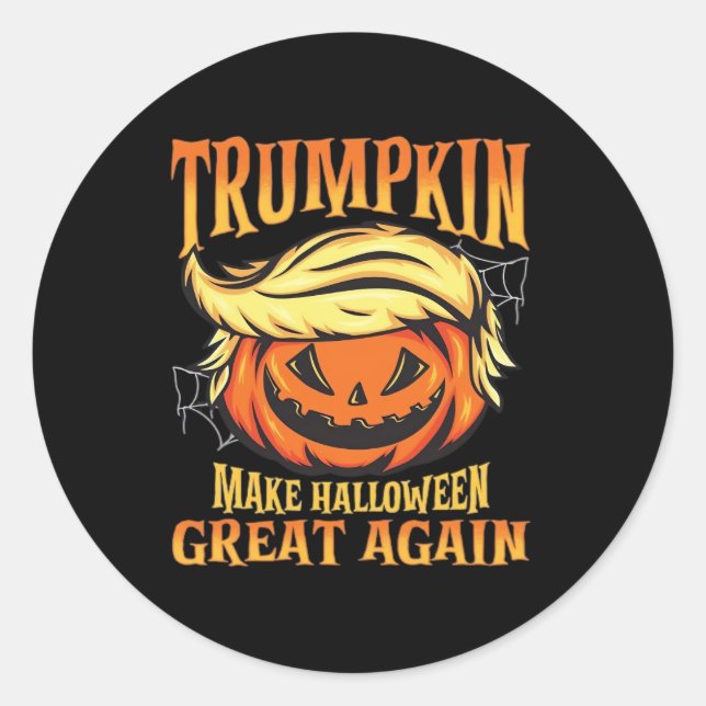 Trumpkin - Donald macht Halloween erneut großartig Runder Aufkleber (Vorderseite)