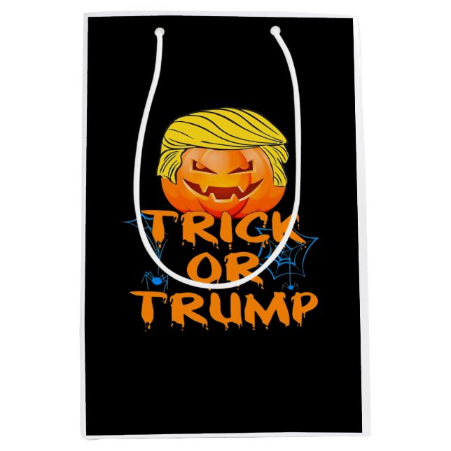 Trumpkin Funny Design zu Halloween Mittlere Geschenktüte (Vorderseite)