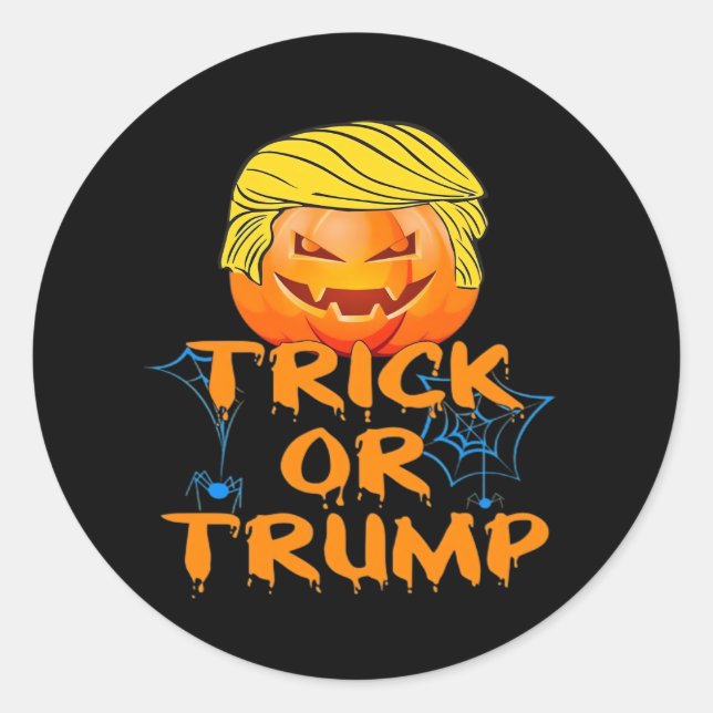 Trumpkin Funny Design zu Halloween Runder Aufkleber (Vorderseite)