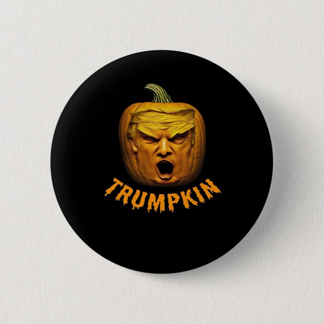 Trumpkin - Funny Donald Pumpkin Halloween Classic Button (Vorderseite)