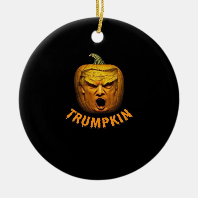 Trumpkin - Funny Donald Pumpkin Halloween Classic Keramik Ornament (Vorne)