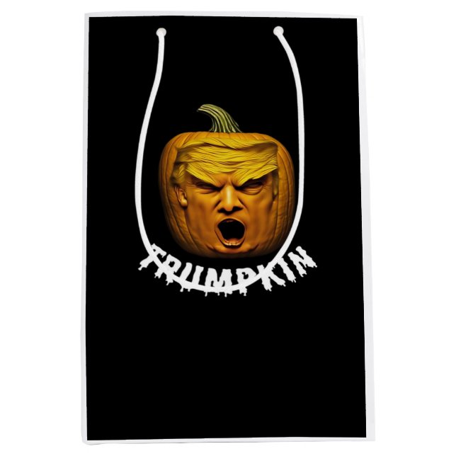 Trumpkin - Funny Donald Pumpkin Halloween Mittlere Geschenktüte (Vorderseite)