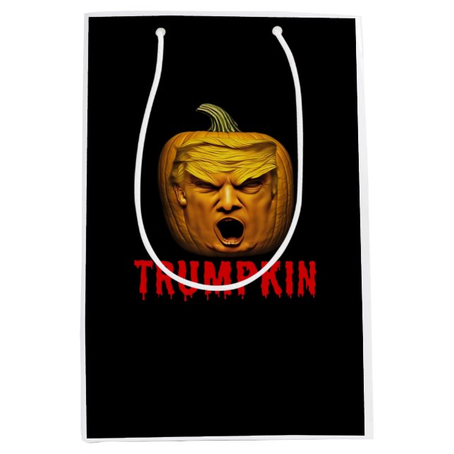 Trumpkin - Funny Donald Pumpkin Halloween Mittlere Geschenktüte (Vorderseite)