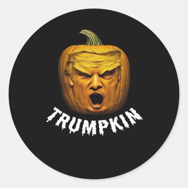 Trumpkin - Funny Donald Pumpkin Halloween Runder Aufkleber (Vorderseite)