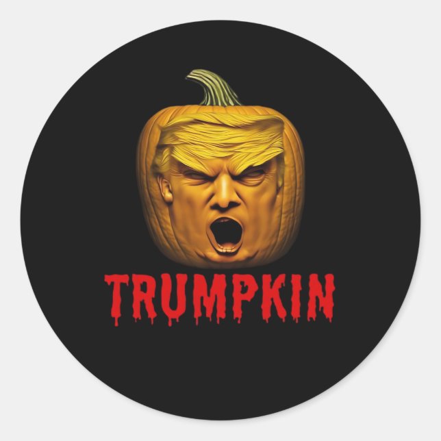 Trumpkin - Funny Donald Pumpkin Halloween Runder Aufkleber (Vorderseite)