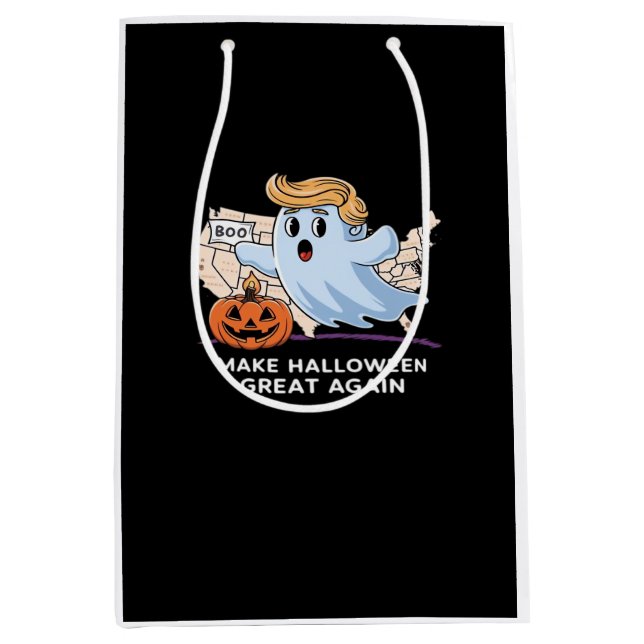 Trumpkin Funny Halloween Boo - Make Halloween Grea Mittlere Geschenktüte (Vorderseite)