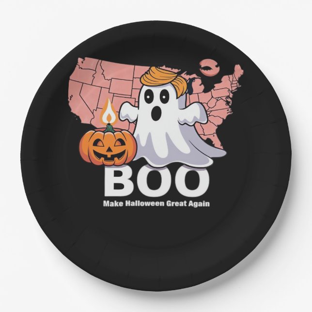 Trumpkin Funny Halloween Boo - Pumpkin Trumpkin Pappteller (Vorderseite)