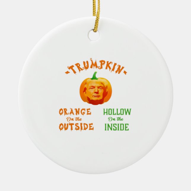 Trumpkin Funny Halloween Classic Keramik Ornament (Vorne)