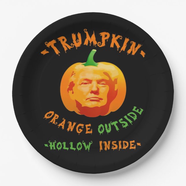 Trumpkin Funny Halloween Classic Pappteller (Vorderseite)