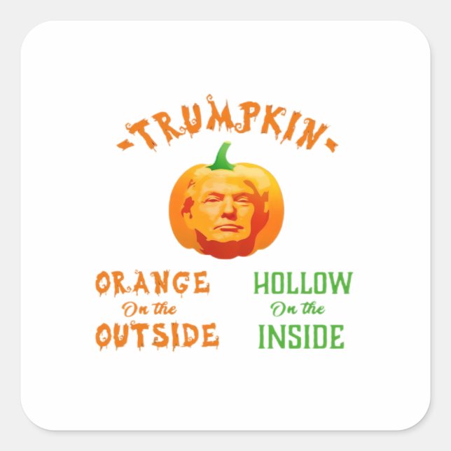 Trumpkin Funny Halloween Classic Quadratischer Aufkleber (Vorderseite)