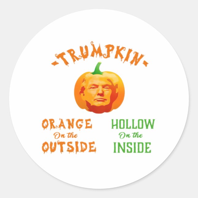 Trumpkin Funny Halloween Classic Runder Aufkleber (Vorderseite)
