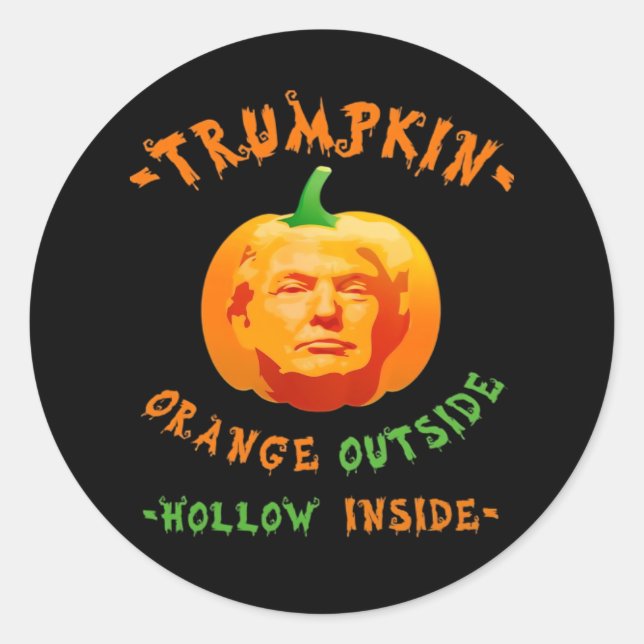 Trumpkin Funny Halloween Classic Runder Aufkleber (Vorderseite)