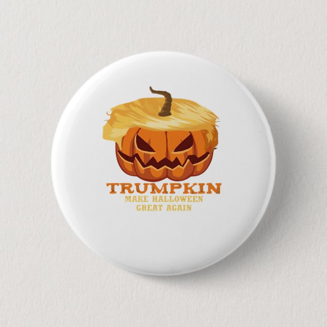 Trumpkin Funny Halloween Pumpkin - Klassisches Kos Button (Vorderseite)