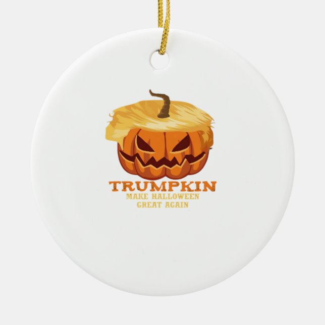 Trumpkin Funny Halloween Pumpkin - Klassisches Kos Keramik Ornament (Vorne)