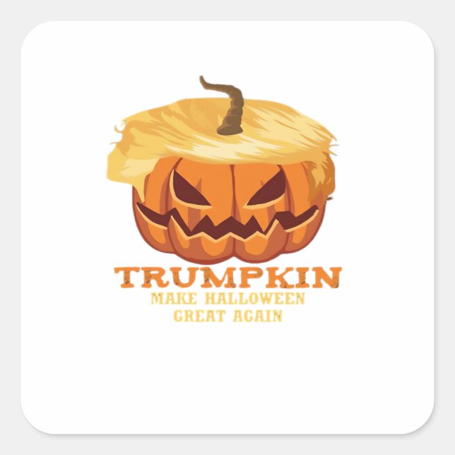 Trumpkin Funny Halloween Pumpkin - Klassisches Kos Quadratischer Aufkleber (Vorderseite)