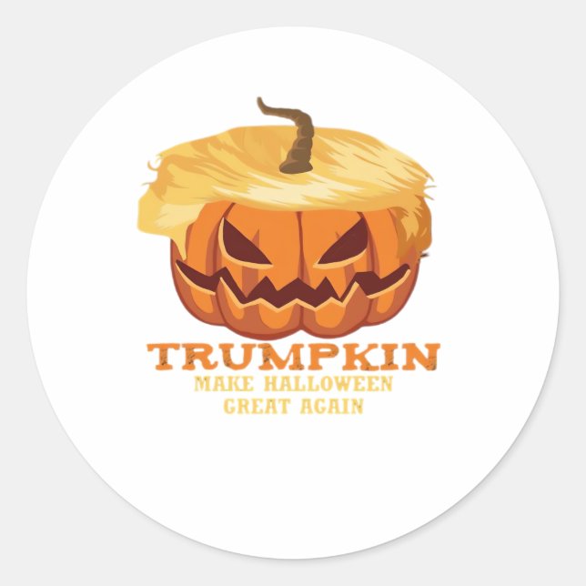 Trumpkin Funny Halloween Pumpkin - Klassisches Kos Runder Aufkleber (Vorderseite)