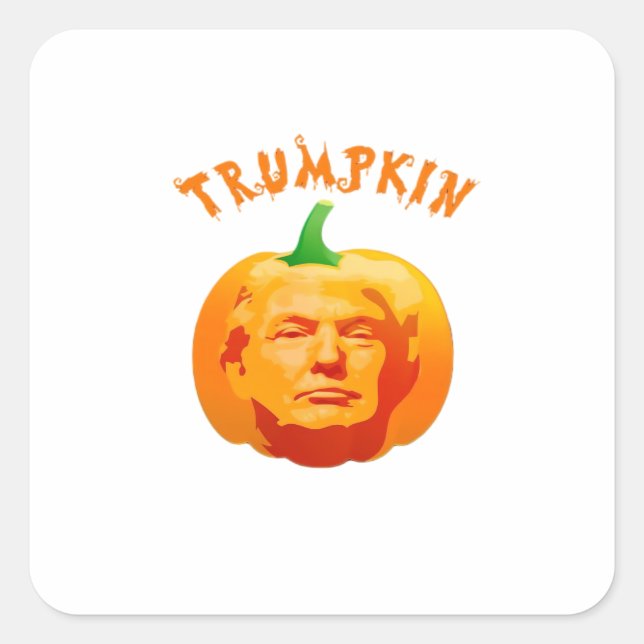 Trumpkin Funny Halloween - Spooky Parody Edition Quadratischer Aufkleber (Vorderseite)