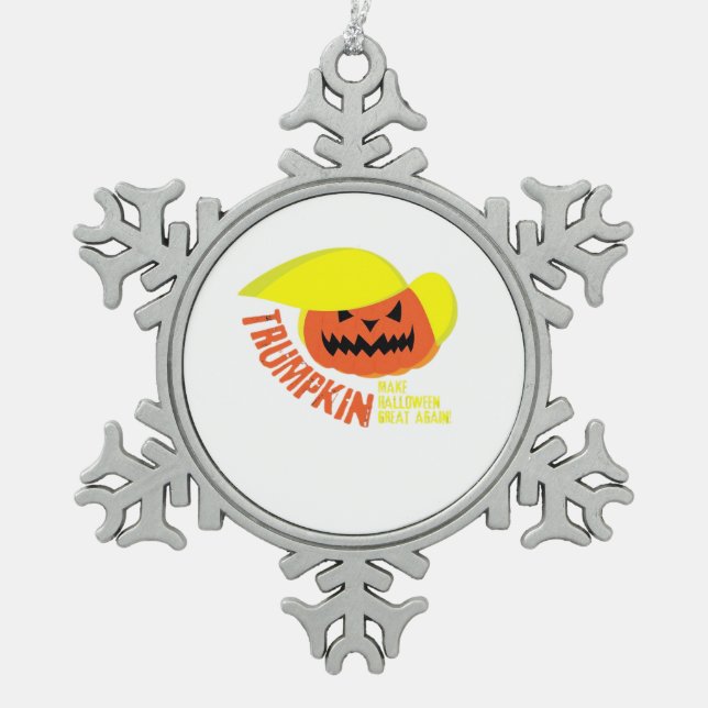 Trumpkin - Funny Mash Schneeflocken Zinn-Ornament (Vorderseite)
