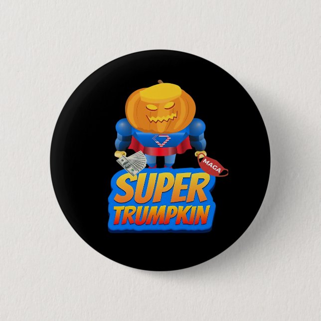 Trumpkin Funny Pumpkin Head Halloween Costume Clas Button (Vorderseite)