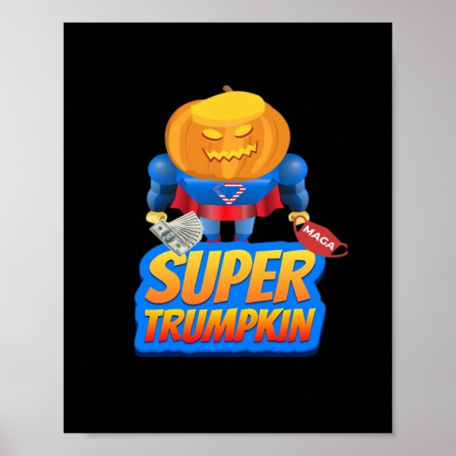 Trumpkin Funny Pumpkin Head Halloween Costume Clas Poster (Vorne)