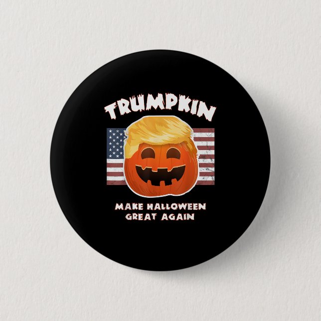 Trumpkin Funny Pumpkin Pie Pun Usa Liberals Hallow Button (Vorderseite)