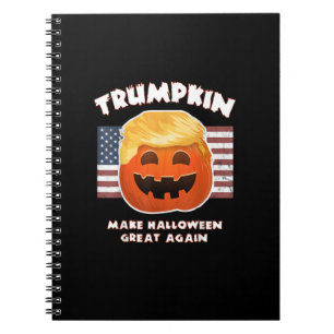 Trumpkin Funny Pumpkin Pie Pun Usa Liberals Hallow Notizblock